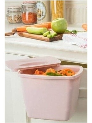 6 Lt Askılı Kapaklı Çöp Kutusu Dolap Kapağına Asılabilir Mutfak Çöp Kovası