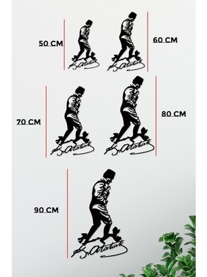 Atatürk Kocatepe'de Imzalı Dekoratif Siyah Metal Duvar Tablosu 1,5 mm Kalınlık