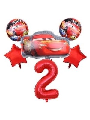 Şimşek Mcqueen Pullu Şeffaf Balonlu Yarış Arabası Temalı Balon Seti The Cars Movie Balloon Set