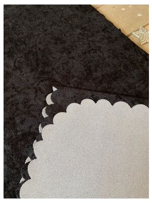 Damask Süngerli Koltuk Örtüsü Siyah Çekyat Örtüsü Kanepe Örtüsü