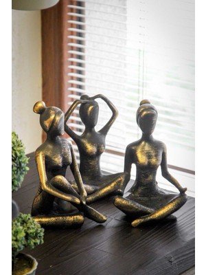 Tekno Trust Yoga Yapan Kadınlar Biblo Üçlü Set