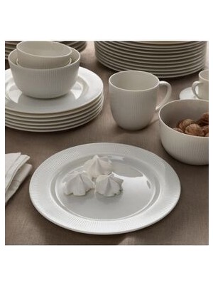 IKEA Ofantligt Tatlı Tabağı 22 cm Beyaz Feldispat Porselen Tatlı Tabağı Tabak