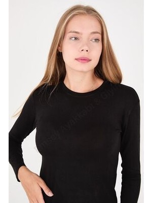 Emsey Ayakkabı & Giyim Sıfır Yaka Uzun Kol Tessettüre Uygun Viskon Likralı Esnek Siyah Ya Da Beyaz Badi Body