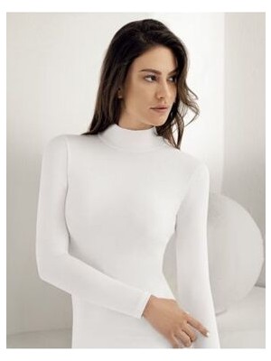 GNS Giyim Uzun Kollu Yarım Balıkçı Viskon Likralı Badi