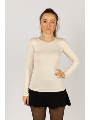 Kadın Uzun Kollu Likralı Penye Badi