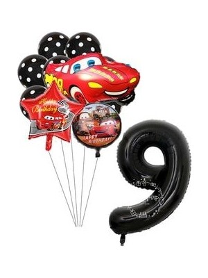 Udmkx Şimşek Mcqueen Arabalar Cars Temalı Rakam Balonlu Set Udmk Desing 963583