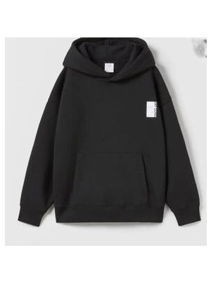 Siyah Kapüşonlu Sweatshirt