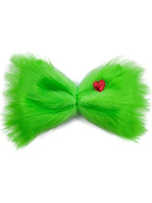 Brave Bull Large Green Furry Bow Halloween Hair Clip Women Girls Christmas Hair Accessories Christmas Tree Decoration (Yurt Dışından)