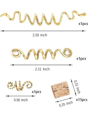 Brave Bull 18 Pieces Of Hair Accessories Loc Hair Accessories Women's Braid Long Hair Lock Beads Metal Hairpin Decoration (Various Styles) (Yurt Dışından)