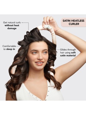 Brave Bull Satin Heatless Curling Kit – Night Curler Heatless Curling Iron Heatless Curling Iron Overnight Curls (Yurt Dışından)