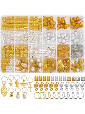 Brave Bull 262PCS Women's Long Locks Accessories Braid Hair Accessories Gold And Silver Hair Accessories Adjustable Hair Accessories Hair Rings For Braids Girls (Yurt Dışından)