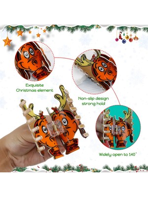 Brave Bull Christmas Hair Clip Christmas Cartoon Cute Elk Big Claw Clip Women And Girls Hair Accessories French Hair Clip Exquisite Design 1 Piece Hair Clip Strong (Yurt Dışından)