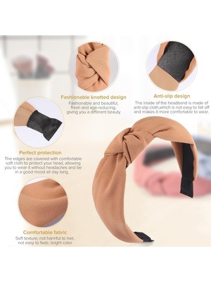 Brave Bull Women Girls Headbands 6 Pieces Fashion Top Knotted Headbands - Womens Knotted Headbands Wide Band Hairband Hair Accessories (Yurt Dışından)