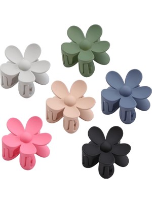 Brave Bull Matte Flower Hair Clips Big Claw Clips For Women's Thick Hair Big Cute Hair Clips Non-Slip Strong Fixation For Women's Thin Hair Ladies Girls Hair Accessories 6 Colors (Yurt Dışından)