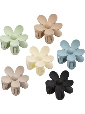 Brave Bull Matte Flower Hair Clips Big Claw Clips For Women's Thick Hair Big Cute Hair Clips Non-Slip Strong Fixation For Women's Thin Hair Ladies Girls Hair Accessories 6 Colors (Yurt Dışından)