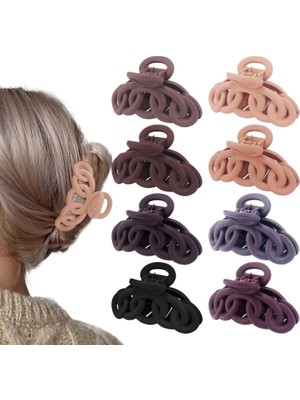 Brave Bull Thin Hair Hair Clips 8 Pieces Claw Clips For Thin Fine Hair Medium Hair Clips Women Hair Accessories Non-Slip French Design Hair Clips Banana Clips (Yurt Dışından)