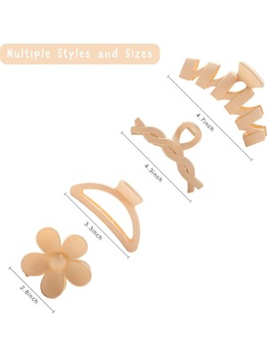 Brave Bull Pcs Women's Hairpins Thick Hair Flower Claw Clips Non-Slip Hair Accessories Multiple Styles Neutral Color Hairpins Very Suitable For Girls (Yurt Dışından)