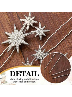 Brave Bull Casdre Star Shape Rhinestone Hair Clip Bridal Hair Accessories Sparkling Crystal Bridal Wedding Hair Accessories For Women And Girls (5 Pack) (Yurt Dışından)