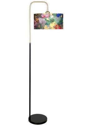 Potenza Eskitme Detaylı Siyah Metal Lambader - Violet