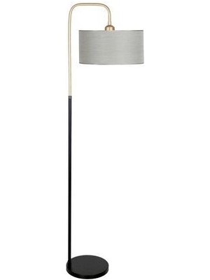 Vinner Potenza Eskitme Detaylı Siyah Metal Lambader - Pre Gri