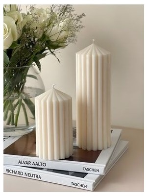 Home Art Plus Pillar Luxury Candle 2 Li Set Vanilya Kokulu Mum