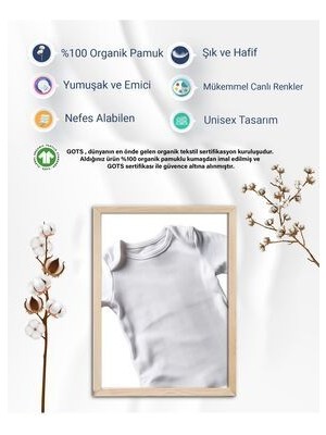 Lotus Baby Kısa Kollu %100 Pamuklu Unisex Bebek 0-1 Yaş 12'li Aylık Bebek Body Seti