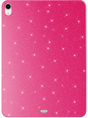 ekılıf - Apple iPad Air 11 2024 - Tablet Kılıfı Simli Parlak Görünümlü Koton Kılıf - Pembe Koyu - T32096