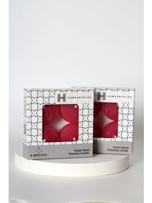 Home Art Plus 4 Lü Fuşya Renk Büyük Boy Yüzen Mum