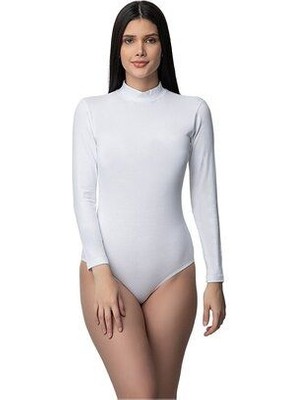 Bordo Underwear A+ Kalite Yumuşak Likralı Pamuklu Balıkçı Dik Yaka Uzun Kollu Kancalı Çıtçıtlı Örme Body Zıbın