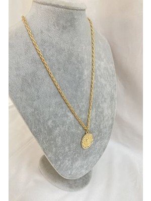 Koba Tura Detaylı Altın Kaplama Kadın Kolye