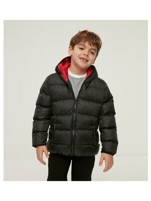 Önder Moda Erkek Çocuk Kapüşonlu Şişme Mont Rüzgar Geçirmez Siyah Desenli Sokak Stili