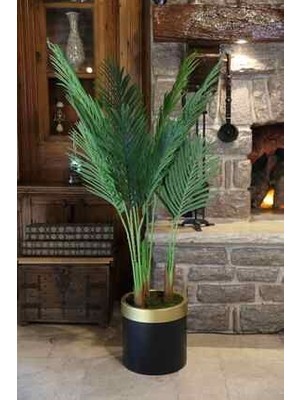 DDS-500 Siyah Metal Saksılı Yapay Ağaç Yapay Çiçek Büyük Boy Salon Çiçeği 185 cm 1.85 Metre