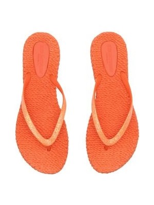 Hot Orange CHEERFUL01 - Turuncu Simli Parmak Arası Terlik