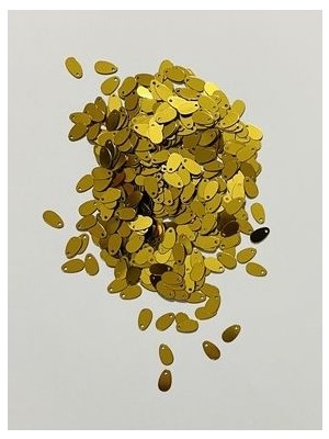 öztürk Yazma, Havlu, Abiye, Çeyizlik Işleme Damla Pul. 9X5MM. 20GR. Takriben 1120 Adet. Gold.