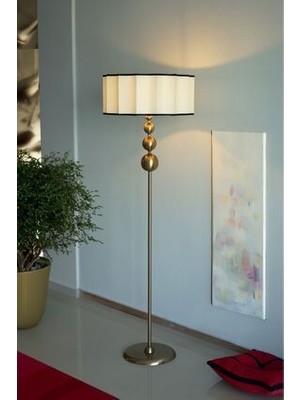 Noa Vega Tek Ayaklı Metal Lambader - Özel Tasarım Krem