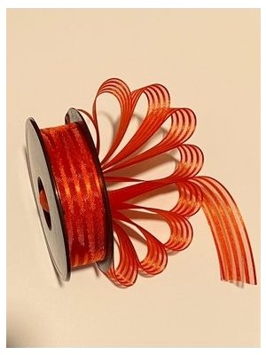 Çizgili Şifon Kurdele (Kurdale) 2.5cm x 20METRE. Renk No:7