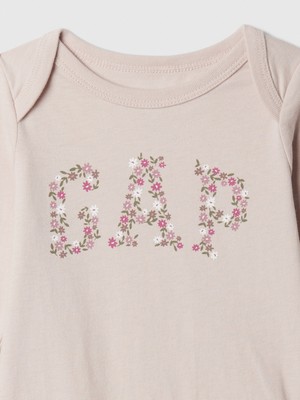 Bebek Pembe Gap Logo Bodysuit