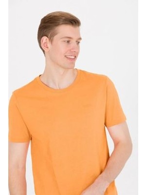 U.S. Polo Assn. Erkek Turuncu Basic Bisiklet Yaka T-Shirt