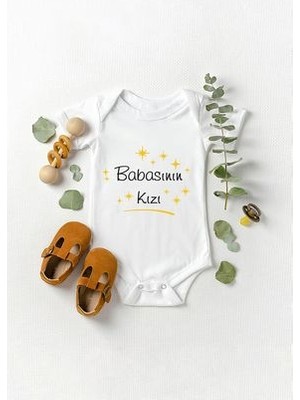 Lotus Baby Kısa Kollu %100 Pamuklu Babasının Kızı Yazılı Bebek Body Zıbın