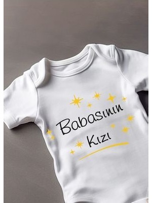 Lotus Baby Kısa Kollu %100 Pamuklu Babasının Kızı Yazılı Bebek Body Zıbın