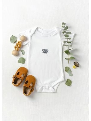 Lotus Baby Kısa Kollu %100 Pamuklu Minik Koala Tasarımlı Bebek Zıbın Body