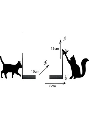 Nidage Metal Kitap Tutucu Yaramaz Kedi Figürlü Kitap Desteği, Dekoratif Kitaplık