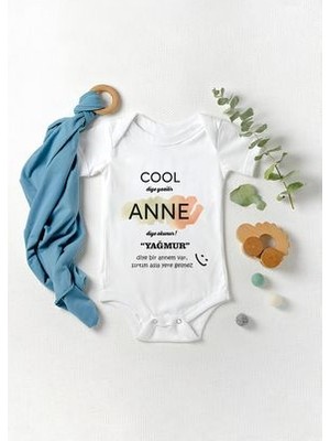 Lotus Baby Cool Diye Yazılır Anne Diye Okunur Baskılı Bebek Body Zıbın