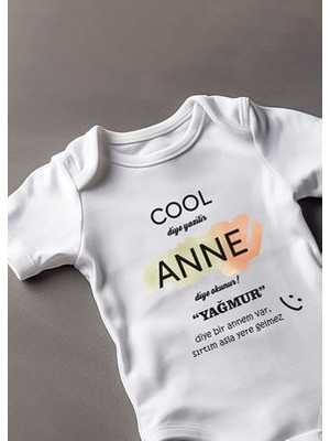 Lotus Baby Cool Diye Yazılır Anne Diye Okunur Baskılı Bebek Body Zıbın