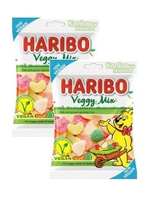 Vegan Yumuşak Şeker Jelibon Veggy Mix 80 gr * 2 Kampanyalı 2'li Paket