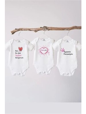 Naive Baby %100 Pamuklu Bebek Body - 3'lü Teyze Sevgisi Set - Bebek Zıbın Badi