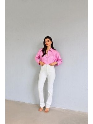 Penolope Kadın Xul Düz Kesim Beyaz Jean