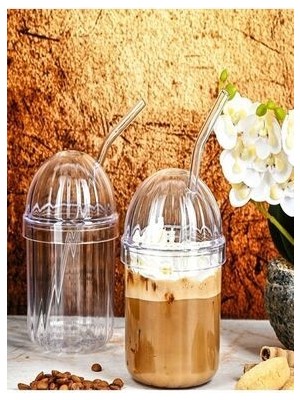 Monica Cam Pipetli Kristal Bardak 4'lü