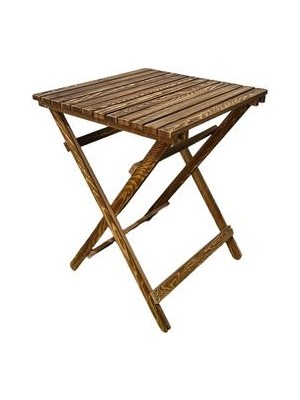 Dekoriker Ahşap Balkon Bahçe Mutfak 3'lü Bistro Set Katlanır 2 Sandalye 1 Masa Takım 50X50CM Ykma MB246