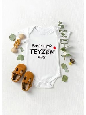 Lotus Baby Kısa Kollu %100 Pamuklu Beni En Çok Teyzem Sever Yazılı Bebek Body Zıbın